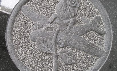 Bespoke memorial black granite hand carved Burslem personalised